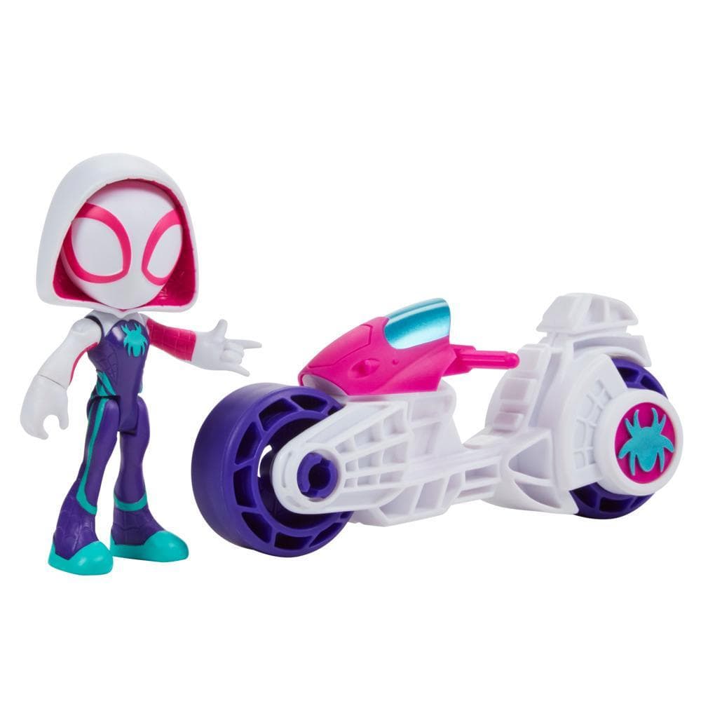 Marvel Spidey and His Amazing Friends Ghost-Spider Figur mit Motorrad