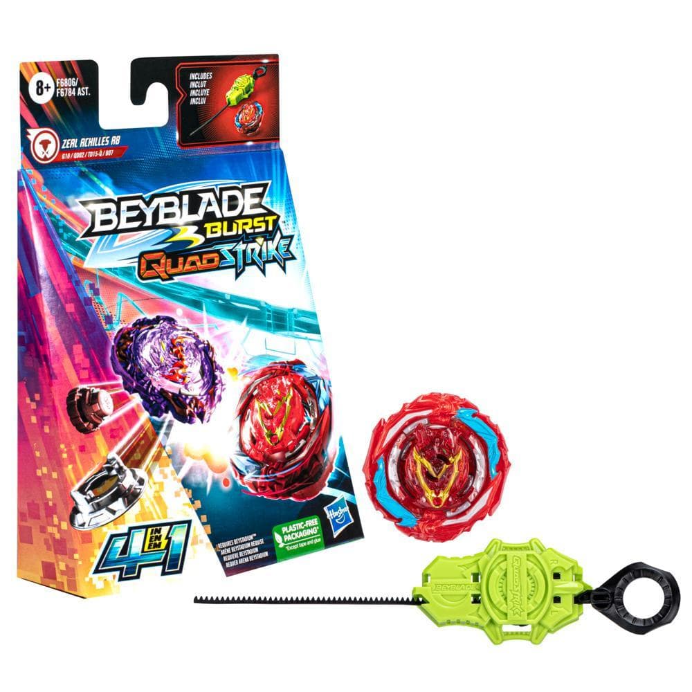 Beyblade Burst QuadStrike Zeal Achilles A8 Starter Pack