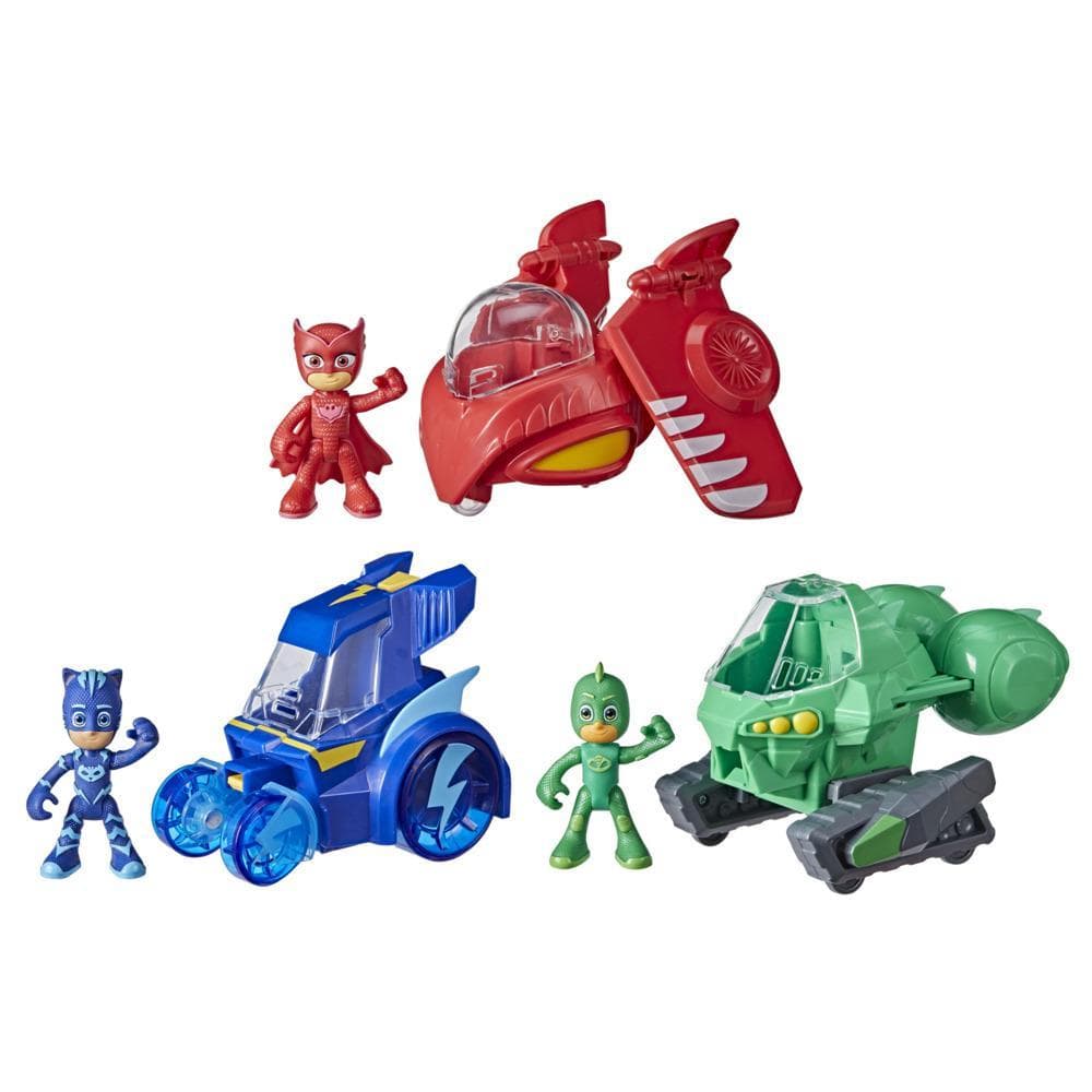 PJ Masks 3-in-1 Combiner Jet Preschool Toy, PJ Masks Toy Set with 3 Vehicles and 3 Action Figures, Kids Ages 3 and Up