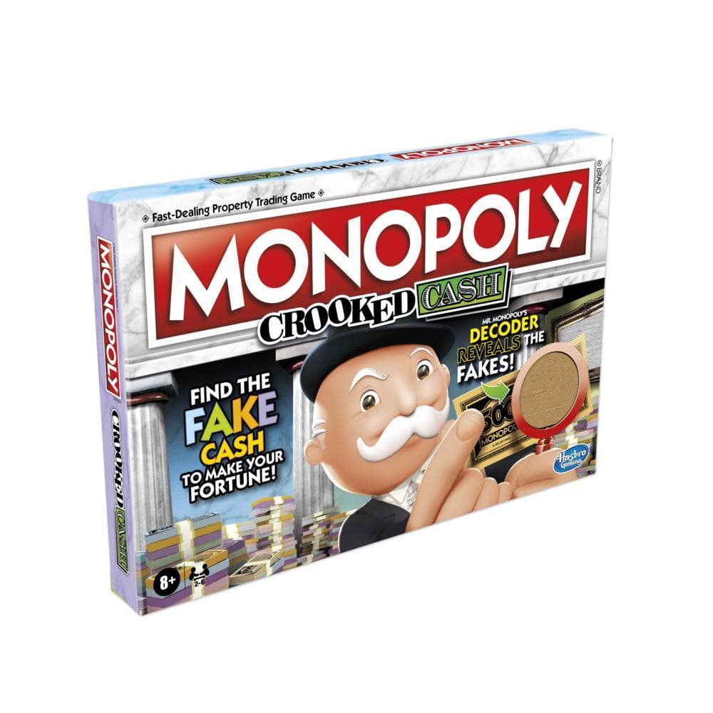 Monopoly Crooked Cash Board Game For Families and Kids Ages 8 and Up, Includes Mr. Monopoly's Decoder