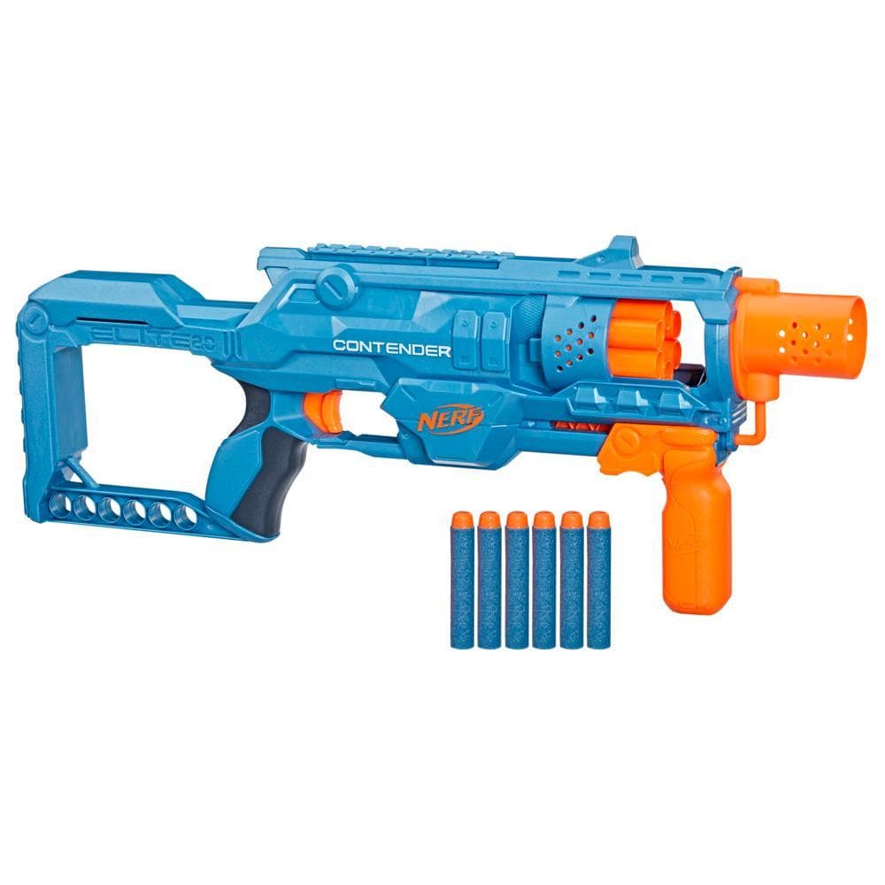 Nerf Elite 2.0 Contender Blaster and 6 Nerf Elite Darts