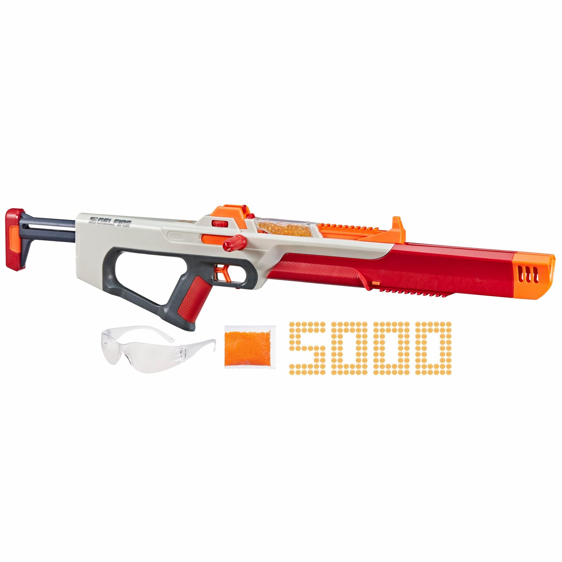 Nerf Pro Gelfire Ghost Blaster, Boost Barrel, 5000 Gel Rounds, Eyewear