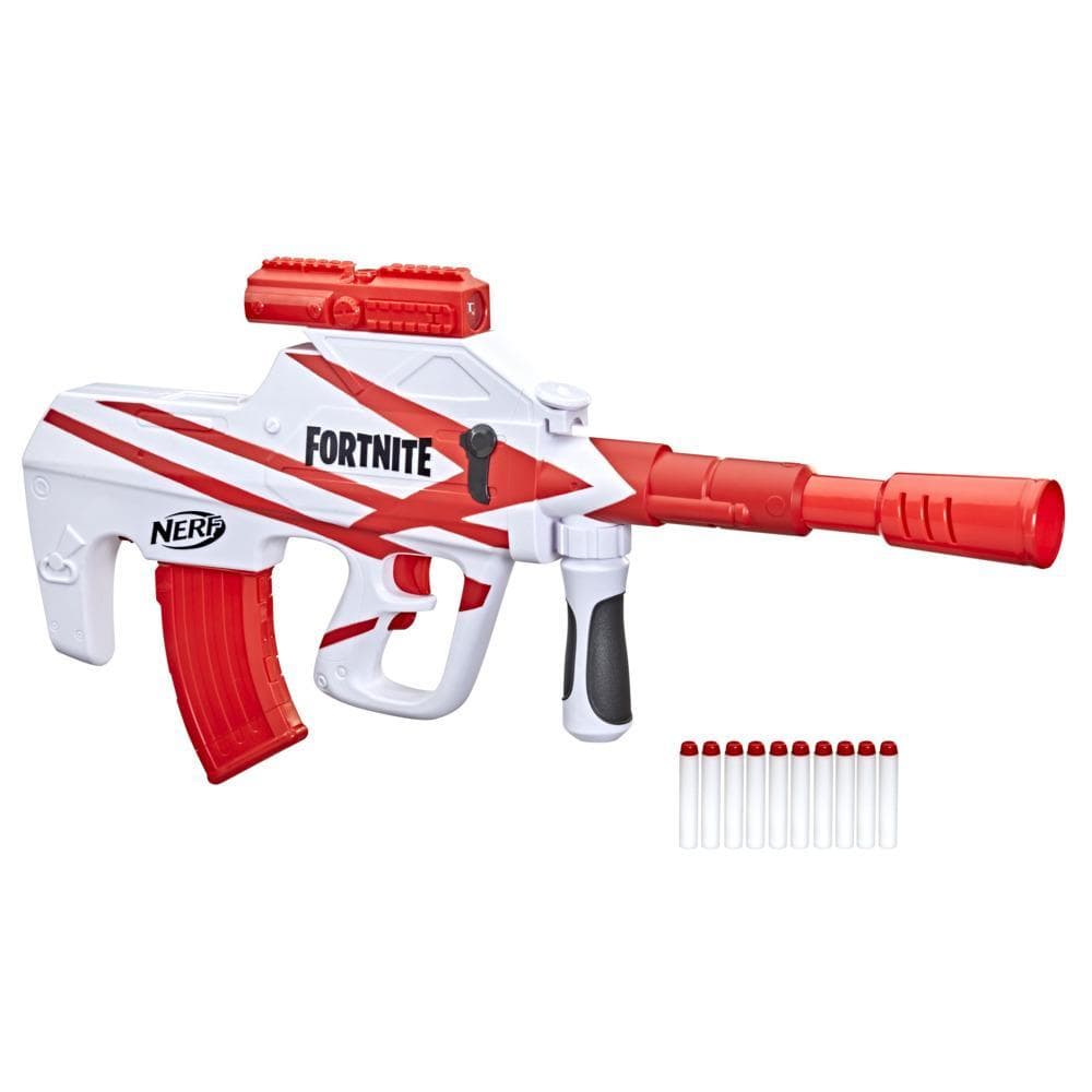 Nerf Fortnite B-AR Motorized Dart Blaster -- Fortnite Converge Wrap, 10-Dart Blasting, 10-Dart Clip, 10 Nerf Darts