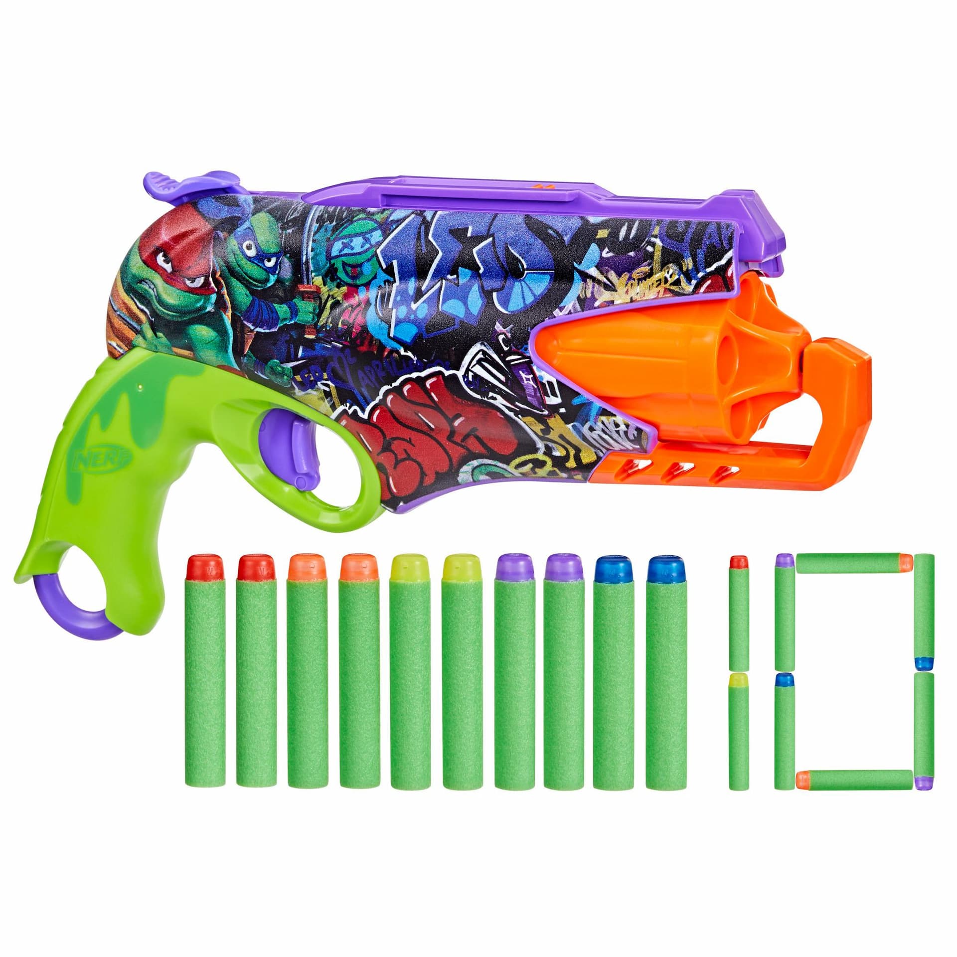 Nerf Teenage Mutant Ninja Turtles Blaster, 10 Nerf Elite Darts, Gifts for 8 Year Old Boys & Girls & Up