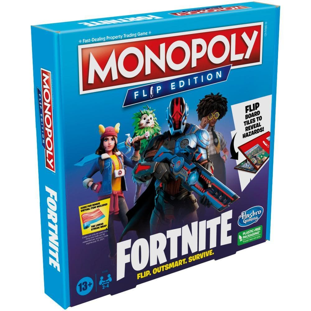 Monopoly Flip Edition: Fortnite Board Game, Monopoly Game Inspired by Fortnite, Ages 13+