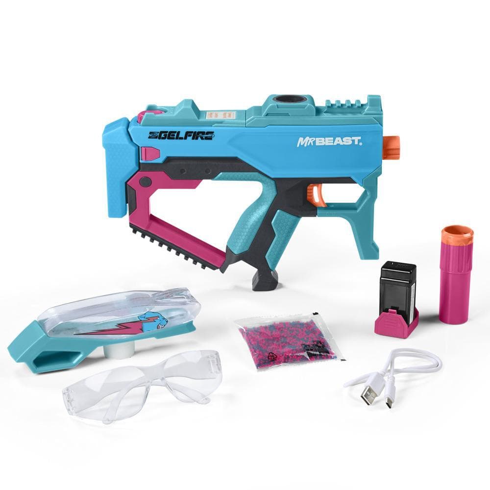 Nerf Pro Gelfire X MrBeast Blaster, 20,000 Gelfire Rounds, Hopper, Rechargeable Battery