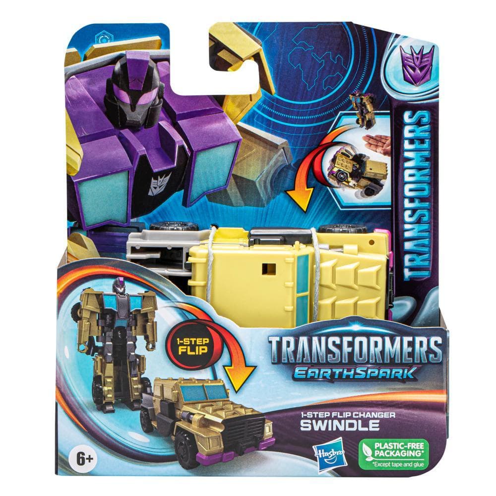 Transformers Toys EarthSpark 1-Step Flip Changer Swindle Action Figure