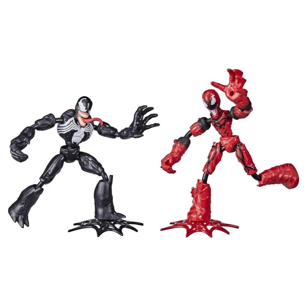 Marvel Spider-Man Bend and Flex Venom Vs. Carnage Action Figure Toys, 6-Inch Flexible Figures, Ages 4 And Up