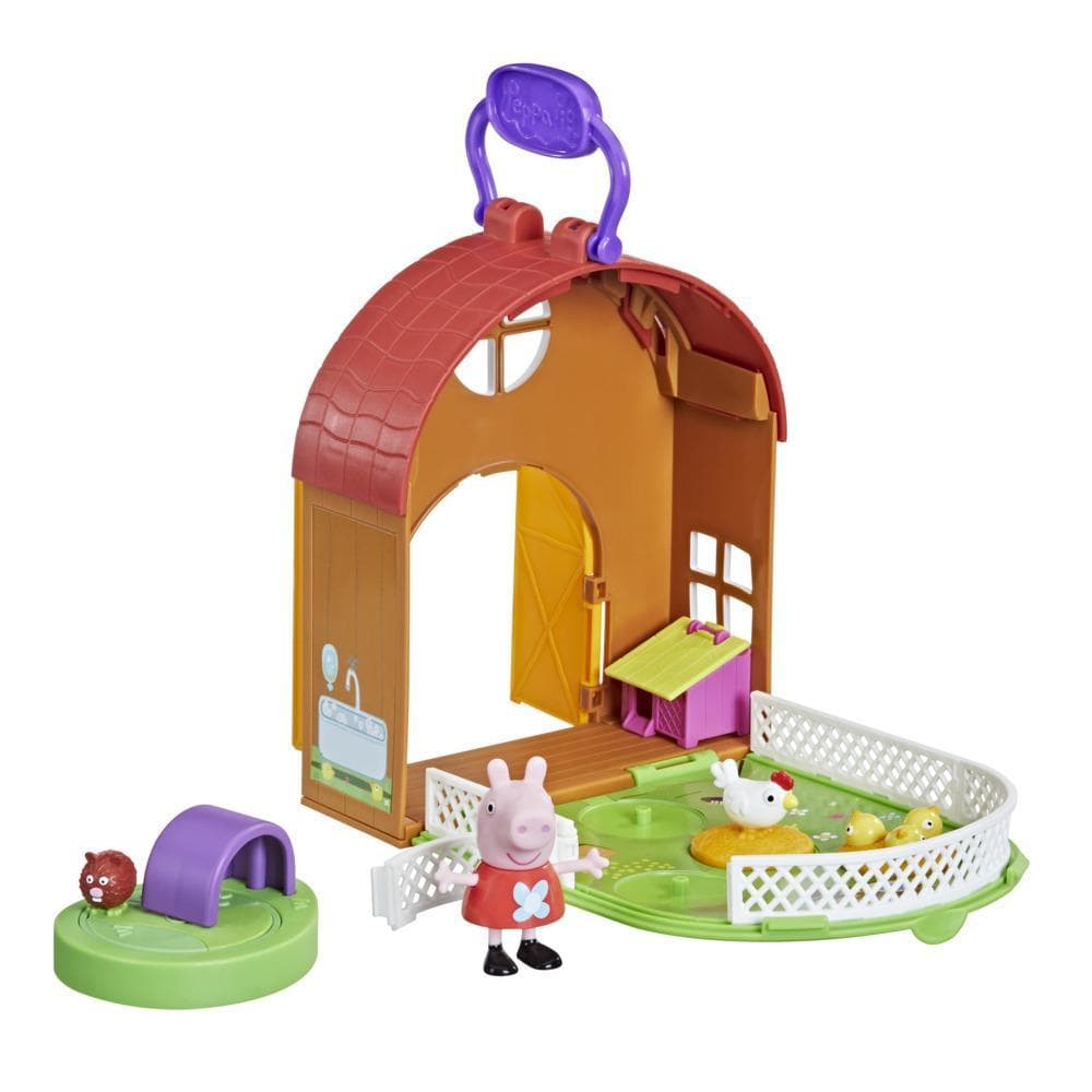 Peppa Pig Peppa’s Adventures Peppa’s Petting Farm Fun Playset Preschool Toy, Includes 1 Figure and 4 Accessories