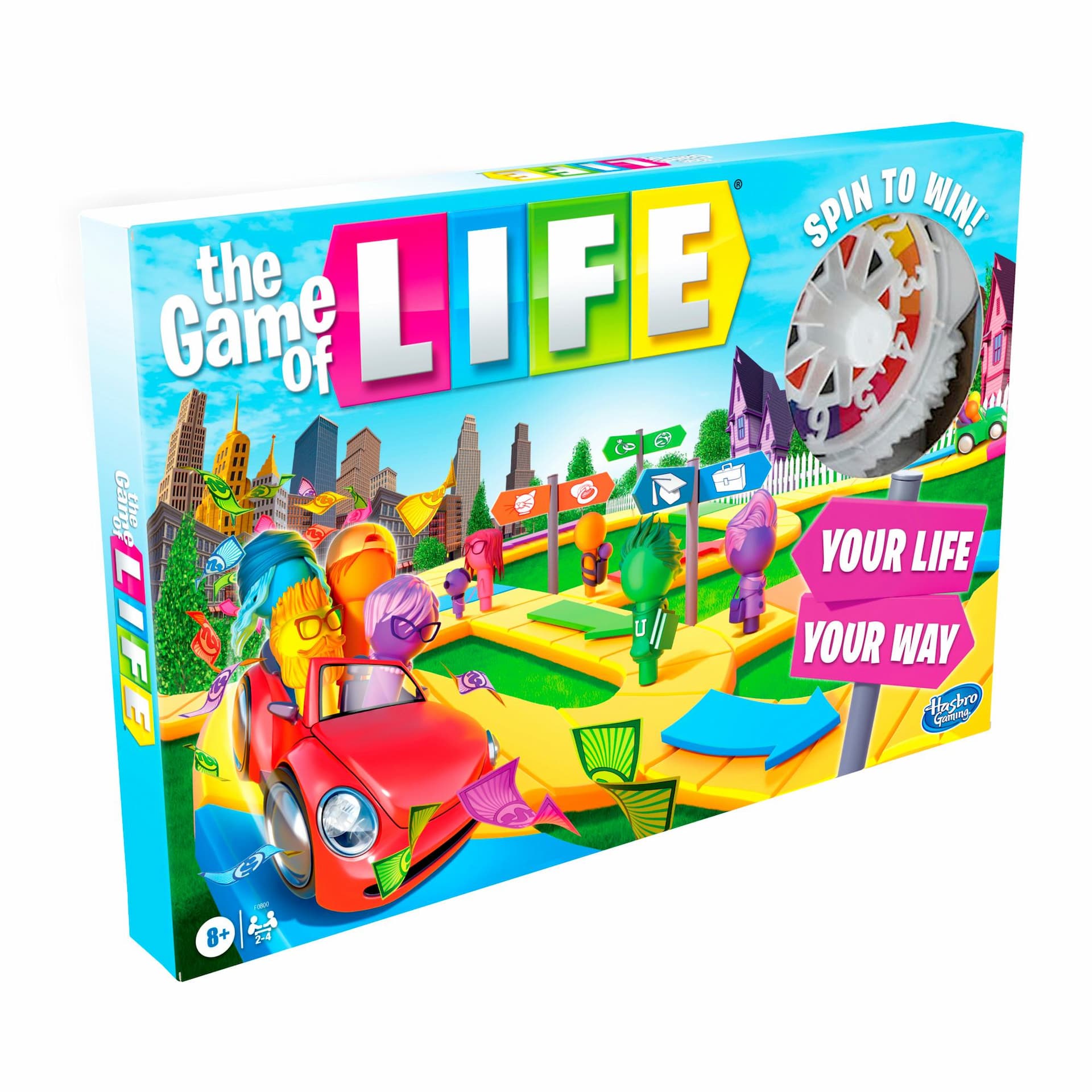 The Game of Life Game, Family Board Game for 2 to 4 Players, for Kids Ages 8 and Up, Includes Colorful Pegs