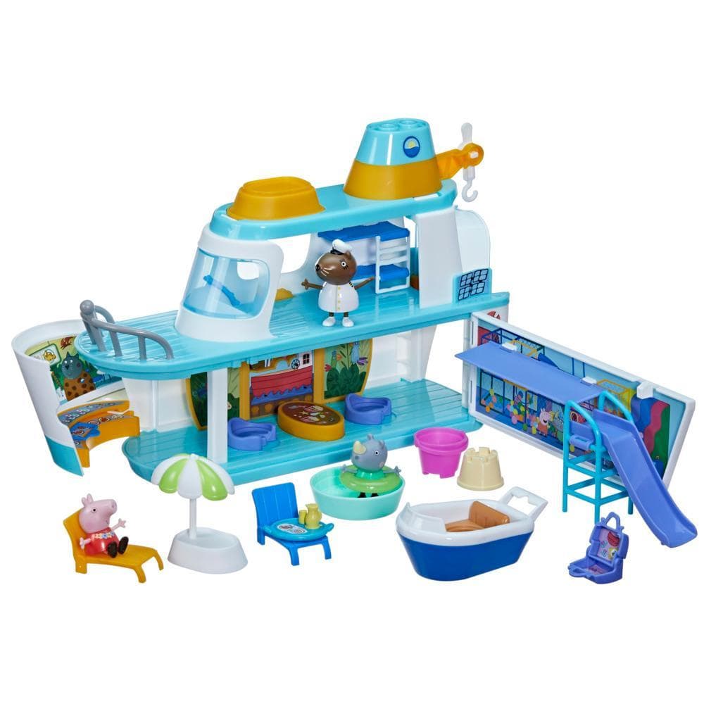 Peppa Pig’s Cruise Ship, Peppa Pig Playset with 17 Pieces, Preschool Toys, Ages 3+