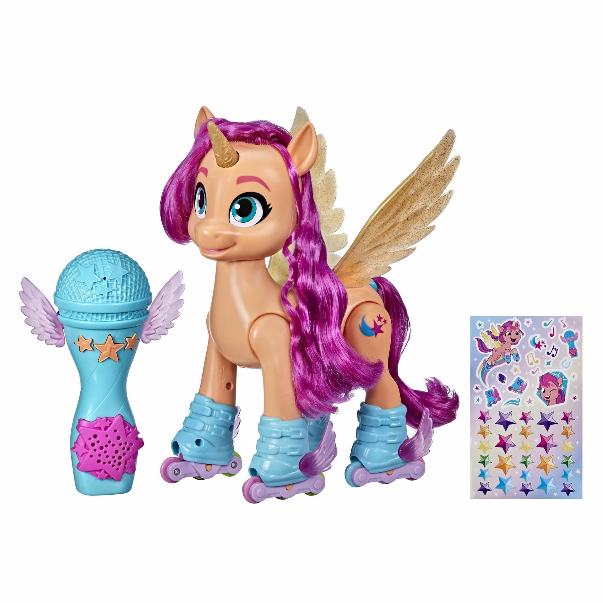 My Little Pony: A New Generation Movie Sing 'N Skate Sunny Starscout - 9-Inch Remote Control Toy, 50 Reactions, Lights and Music