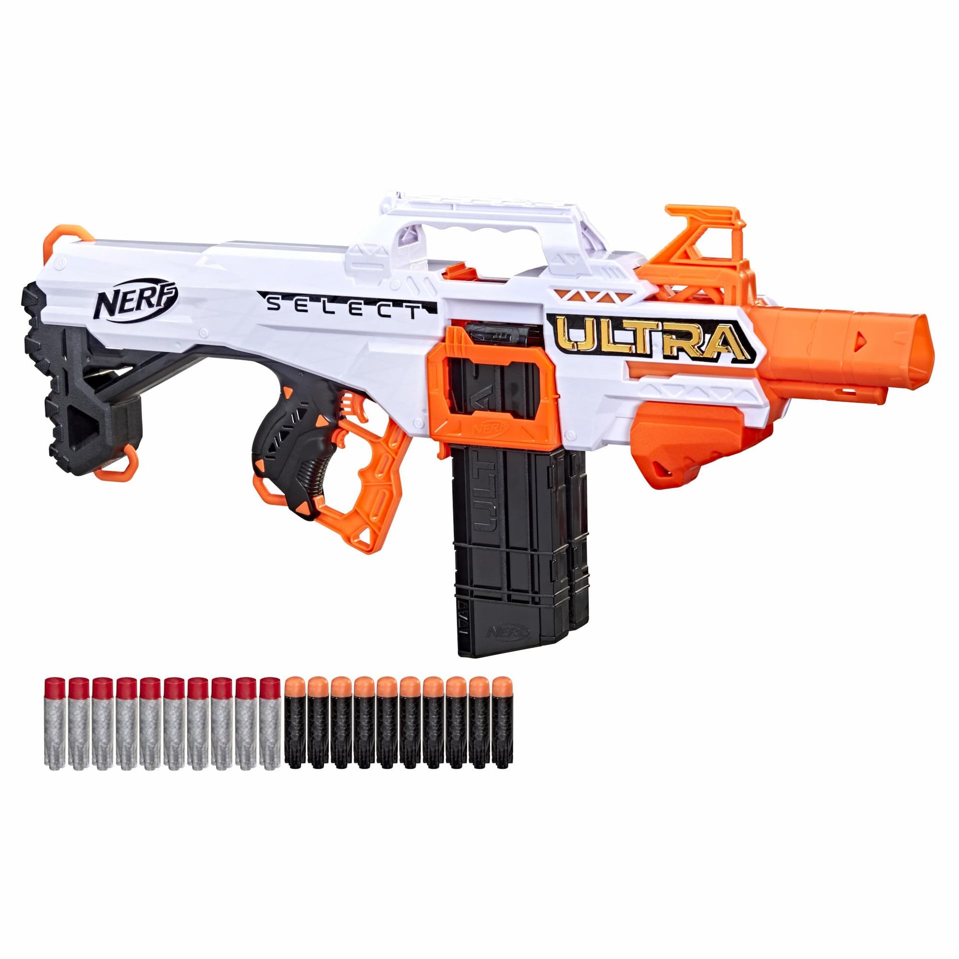 Nerf Ultra Select Fully Motorized Blaster, Fire 2 Ways, Includes Clips and Darts, Compatible Only with Nerf Ultra Darts