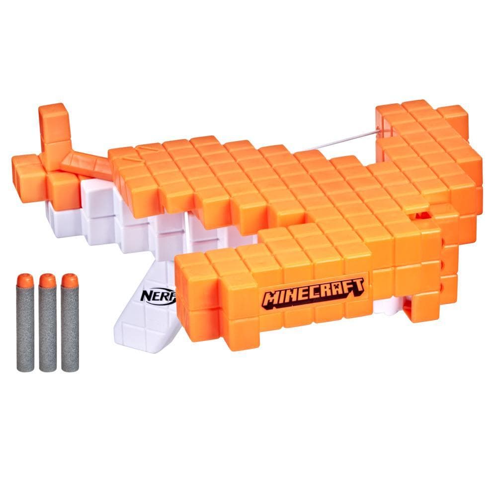 Nerf Minecraft Pillager's Crossbow Dart-Blasting Crossbow, Real Crossbow Action, Includes 3 Official Nerf Elite Darts