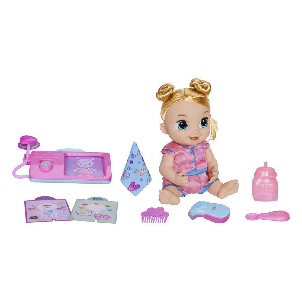 Baby Alive Lulu Achoo Doll, 12-Inch Interactive Doctor Play Toy, Lights, Sounds, Movements, Kids 3 and Up, Blonde Hair