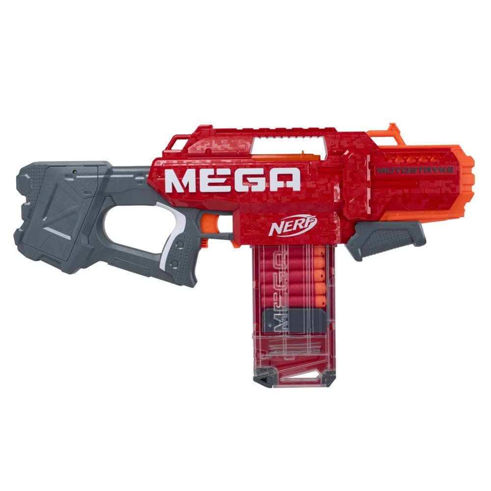 Nerf Mega Motostryke Motorized 10-Dart Blaster, 10 Official Nerf Mega Darts, 10-Dart Clip -- For Kids, Teens, Adults