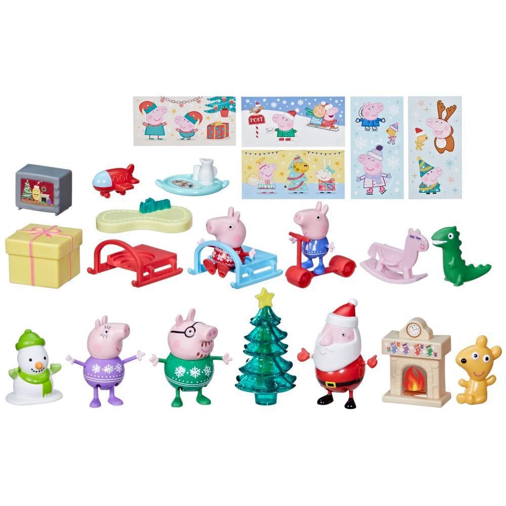 Peppa Pig Advent Calendar with 24 Surprise Toys and Stickers, Preschool Toys