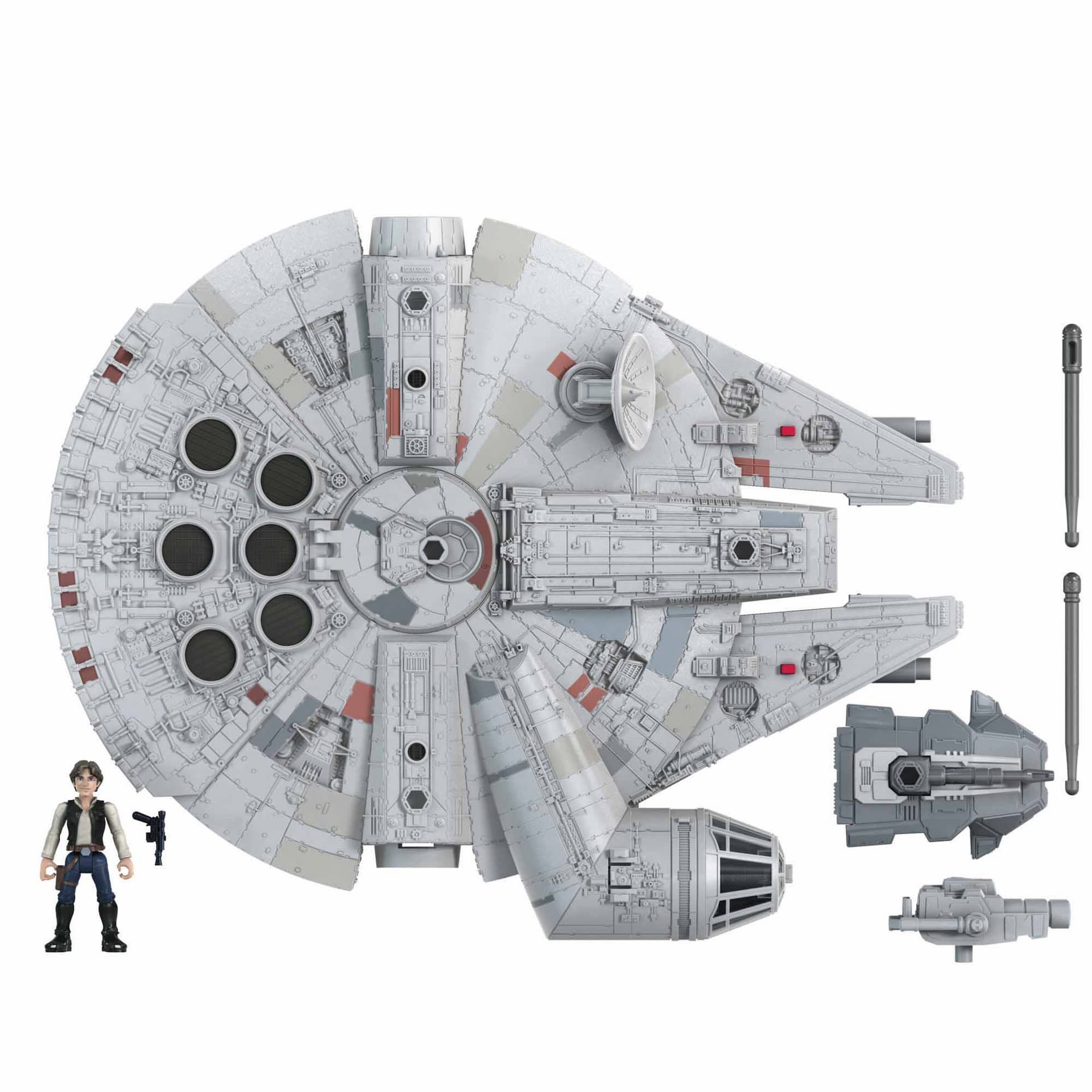 Star Wars Mission Fleet Han Solo Millennium Falcon 2.5-Inch-Scale Figure and Vehicle, Toys Kids Ages 4 and Up