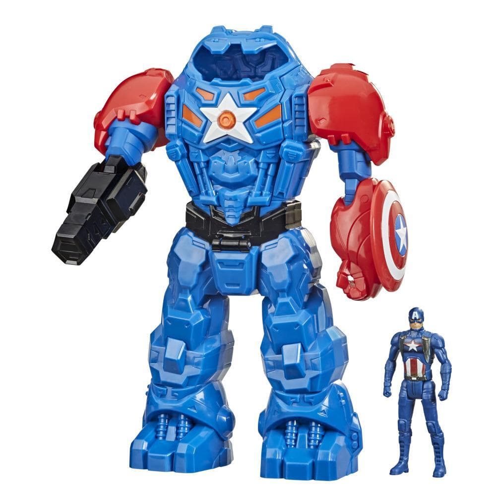 Hasbro Marvel Avengers Heroes Captain America Armor Suit, 3.75-Inch Figure Inside 10-inch Armor Suit, Ages 4 and Up
