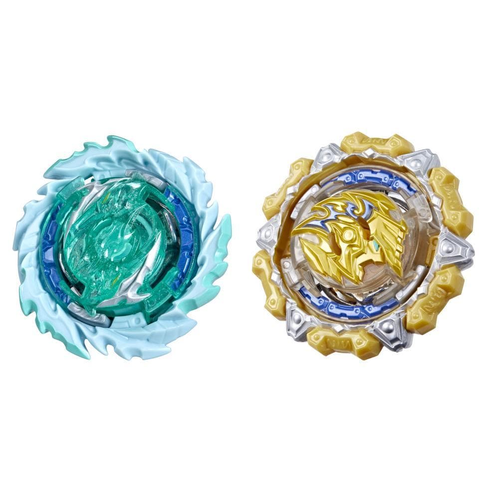 Beyblade Burst QuadDrive Magma Roktavor R7 and Gilded Balderov B7 Spinning Top Dual Pack -- Battling Game Top Toy