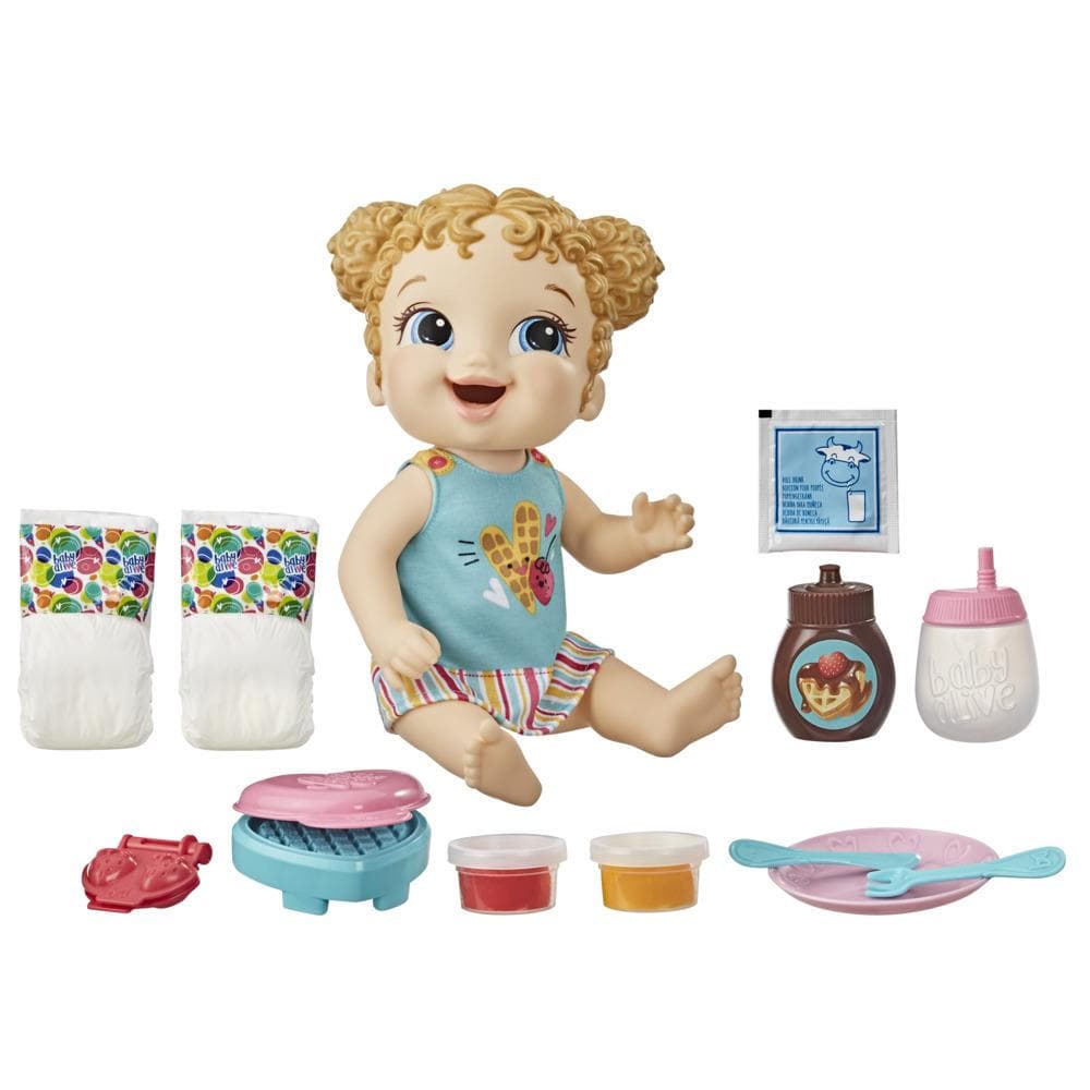 Baby Alive Breakfast Time Baby Doll, Accessories, Drinks, Wets, Eats, Blonde Hair Toy for Kids Ages 3 Years and Up