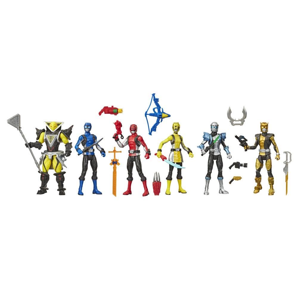Power Rangers Beast Morphers Six Action Figure Multipack of Power Rangers and Villain Action Figure Toys with Accessories