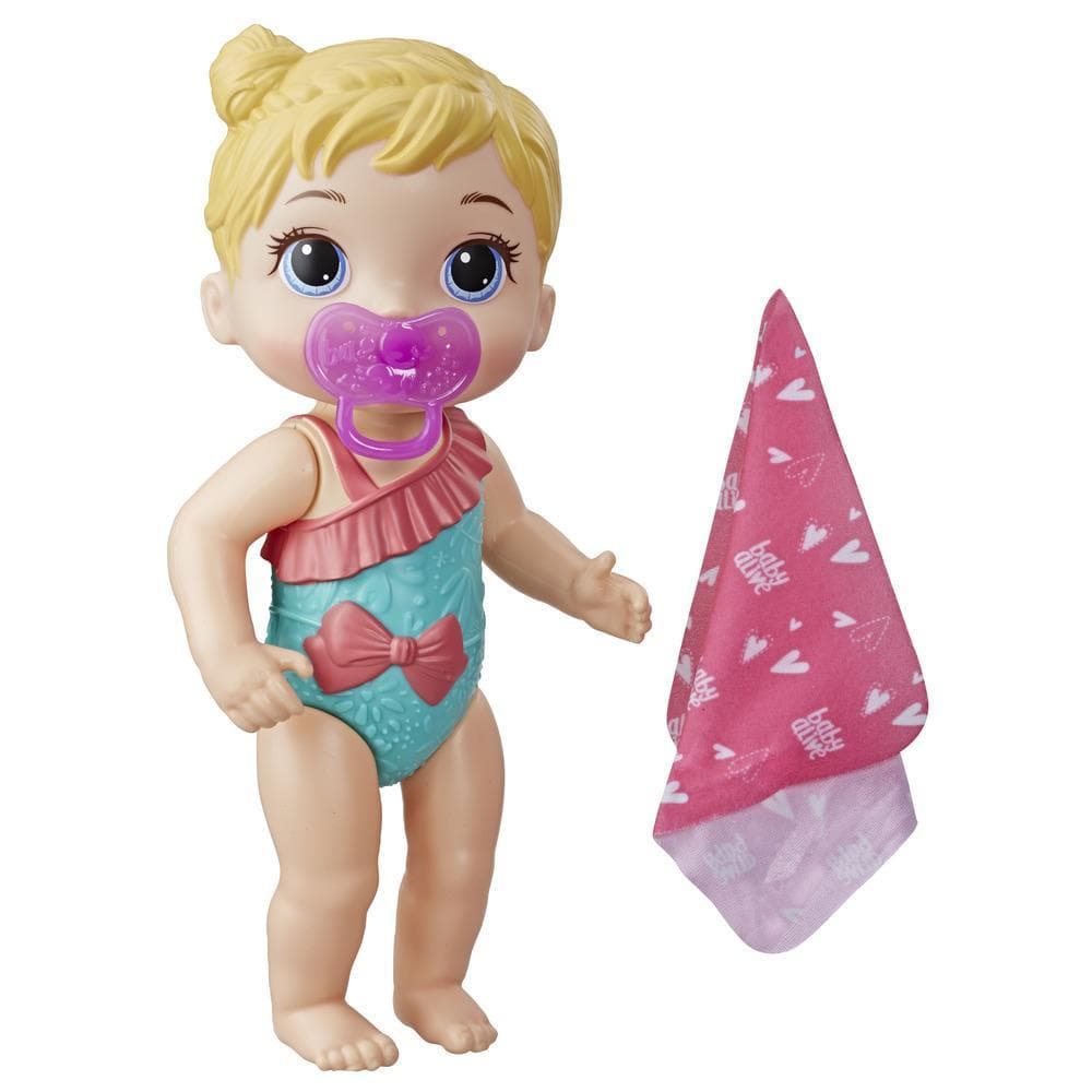 Baby Alive Splash 'n Snuggle Baby Brown Hair Doll For Water Play, With Accessories, Toy for Kids 3 Ages Years Old and Up