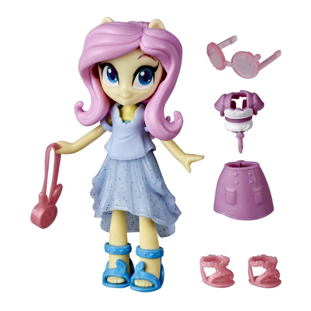 My Little Pony Equestria Girls Fashion Squad Fluttershy, 3-Inch Potion Mini Doll Toy with Outfit, Surprise Accessories