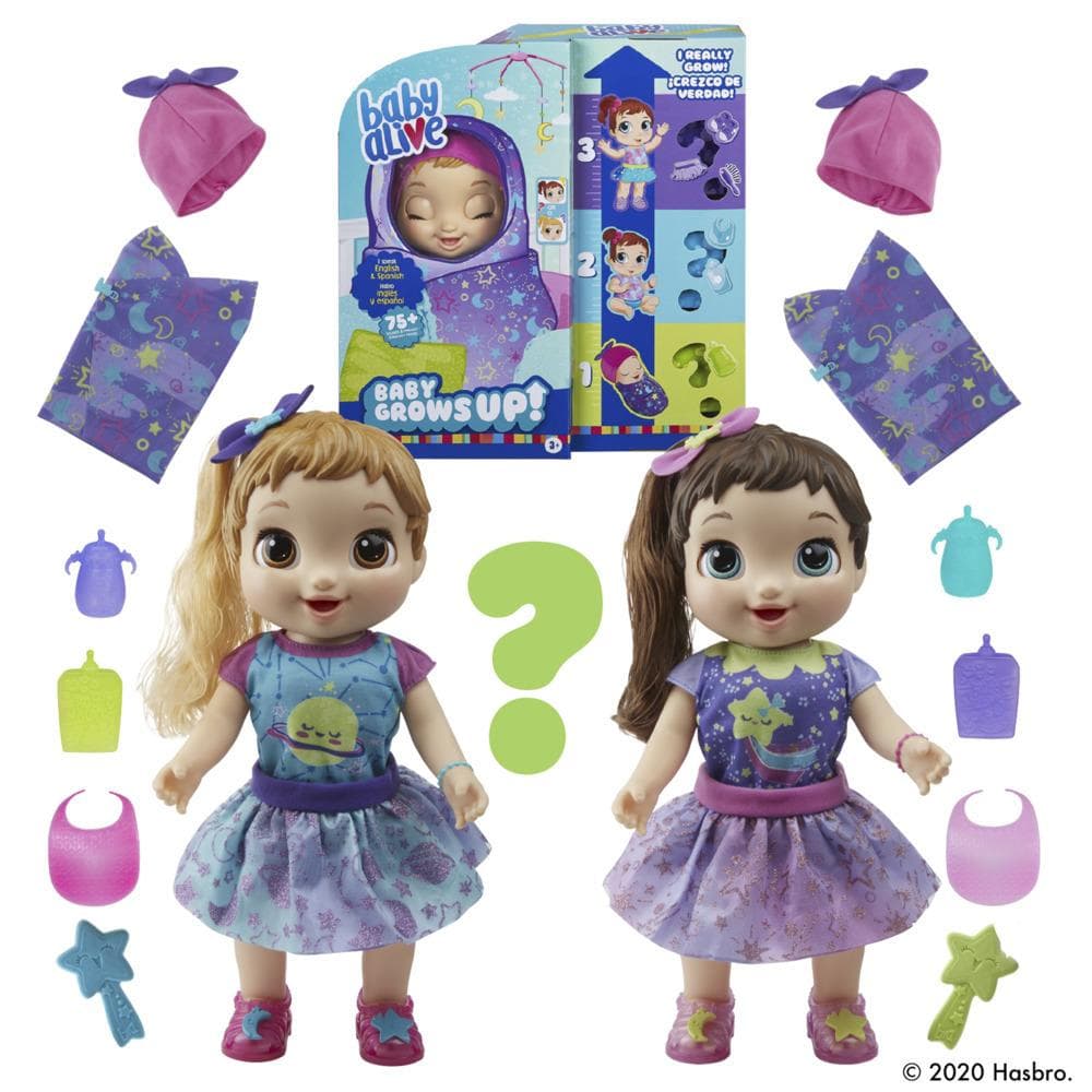 Baby Alive Baby Grows Up (Dreamy) - Shining Skylar or Star Dreamer, Growing, Talking Baby Doll Toy, Surprise Accessories