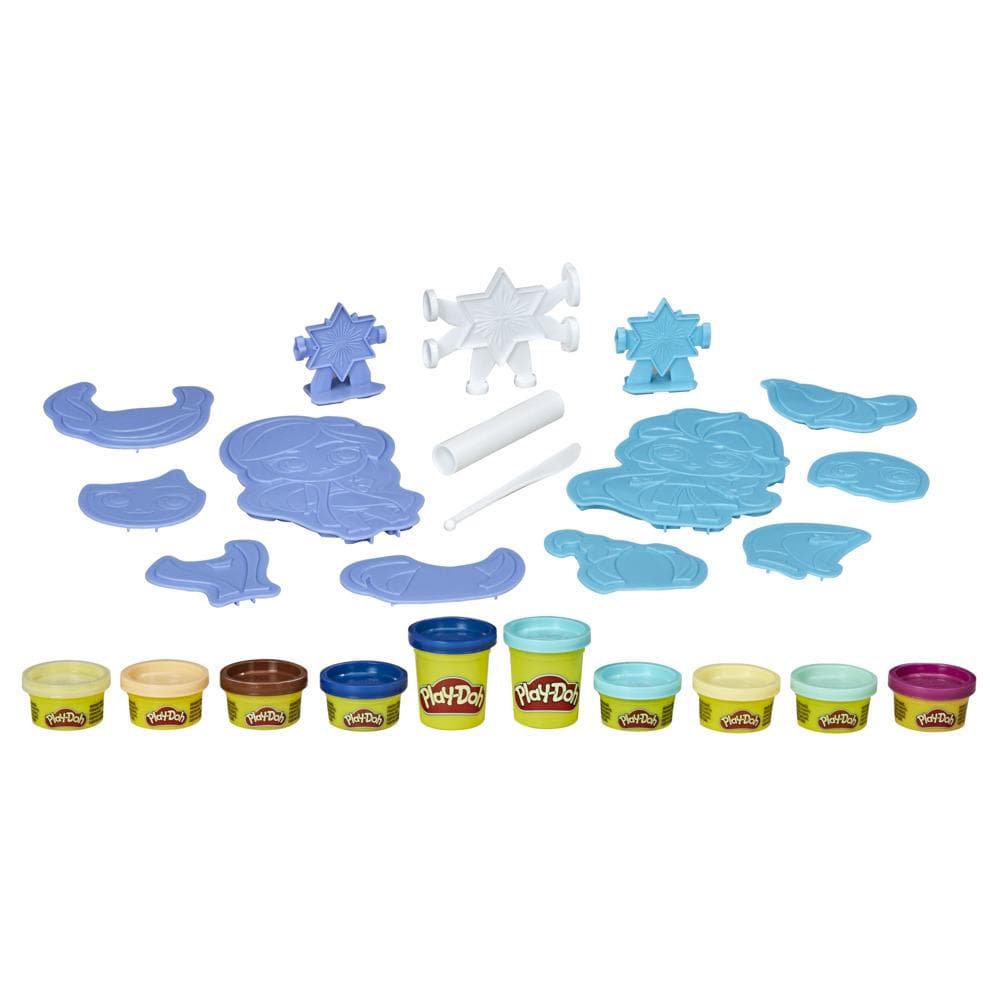 Play-Doh Featuring Disney Frozen 2 Create 'n Style Set Make Your Own Anna and Elsa Toy with 10 Non-Toxic Cans