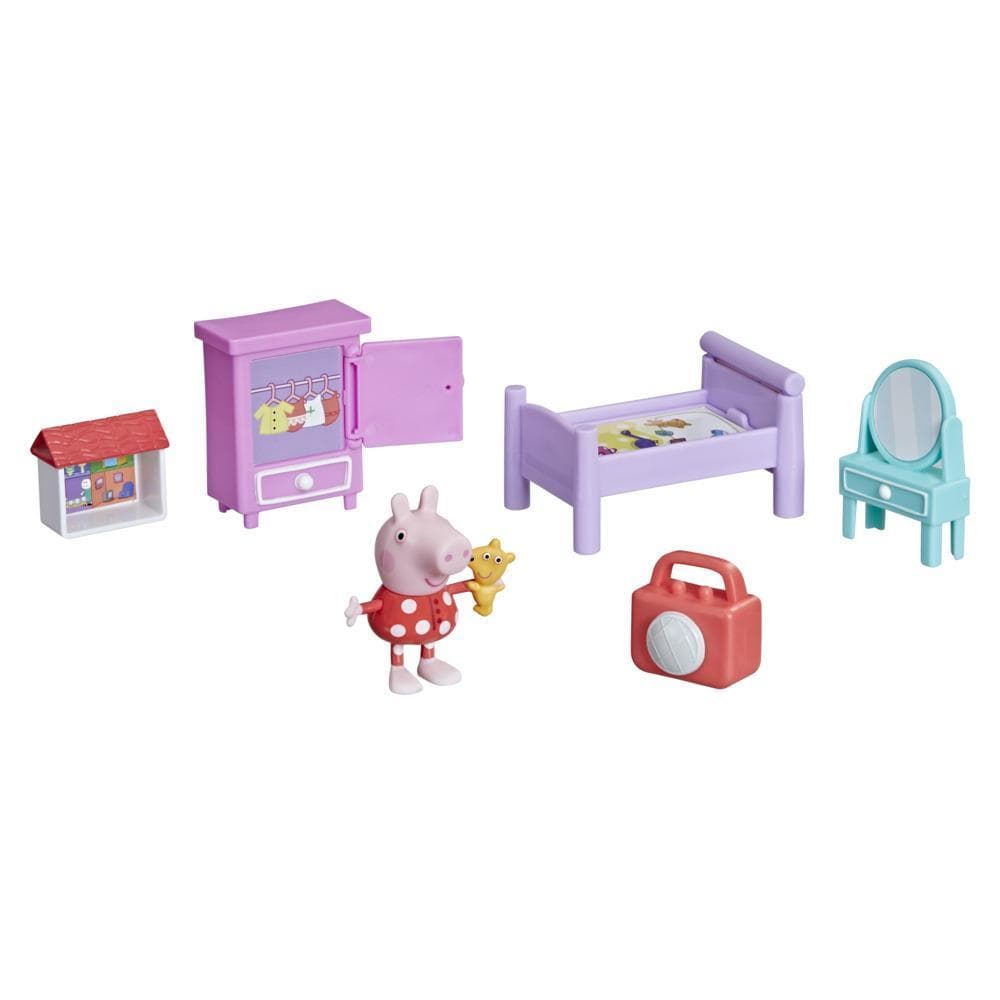 Peppa Pig Peppa's Adventures Bedtime with Peppa Accessory Set with 3-inch Peppa Pig Figure and 5 Accessories