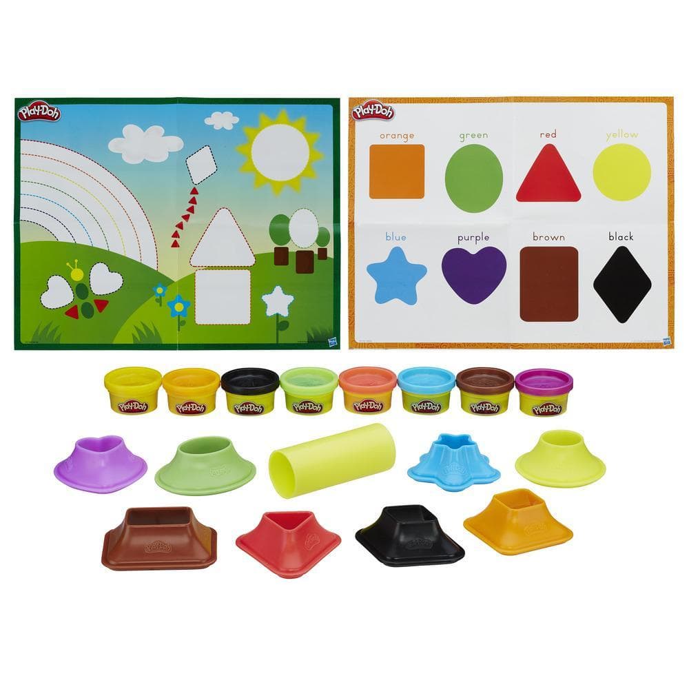 Play-Doh Shape and Learn Colors and Shapes