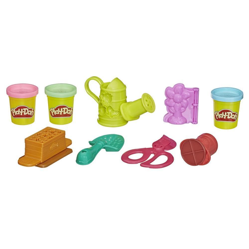 Play-Doh Jardín de colores - Juego de herramientas de jardinería de juguete para niños con 3 colores no tóxicos