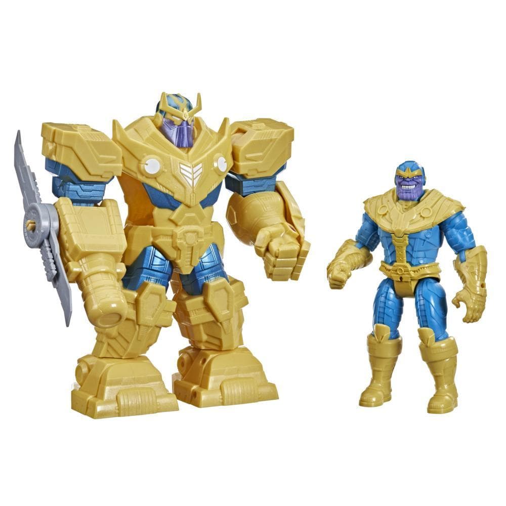 AvengersFigura Mech Strike de Thanos de 22 cm - Armadura Infinity y accesorio de arma blanca