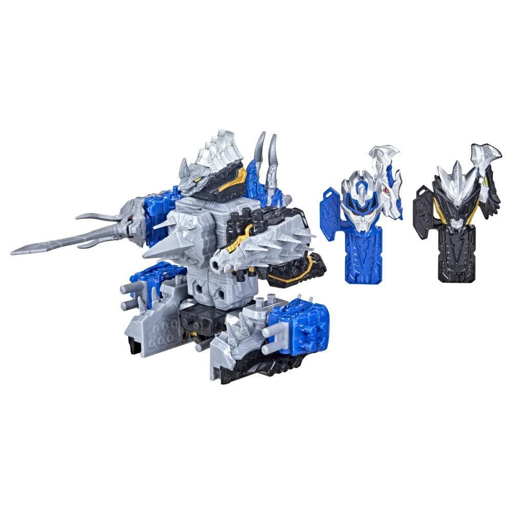 Power Rangers Dino Fury - Blue Tricera Blade y Black Stego Spike Zord