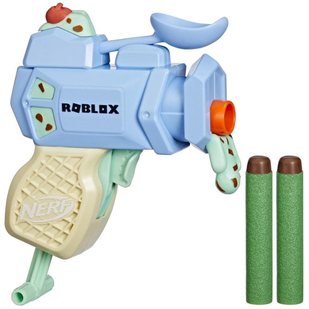 Nerf MicroShots Roblox - Simulador de Defensa de Torres: Lanzador Mint Choco Freezer