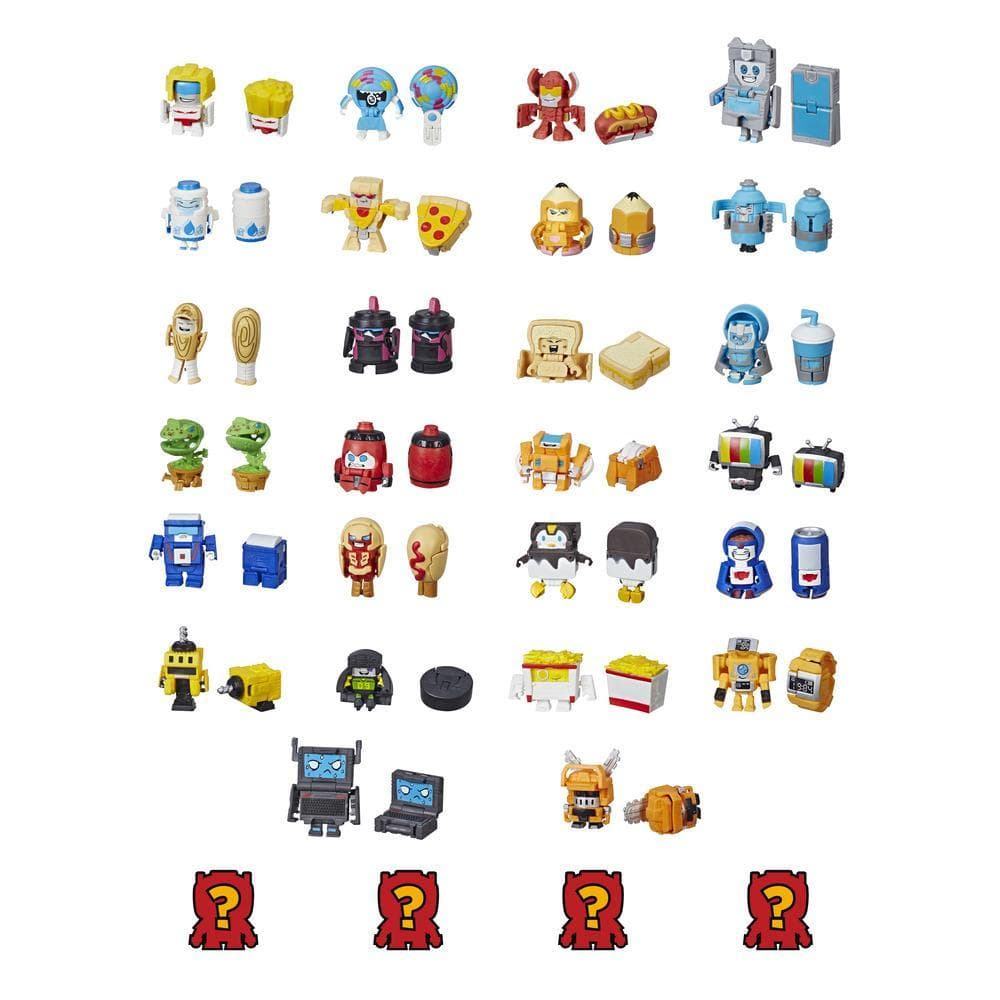 Transformers BotBots Toys Series 1 - Greaser Gang -- Empaque de 8 figuras - ¡Figuras coleccionables misterio 2 en 1!