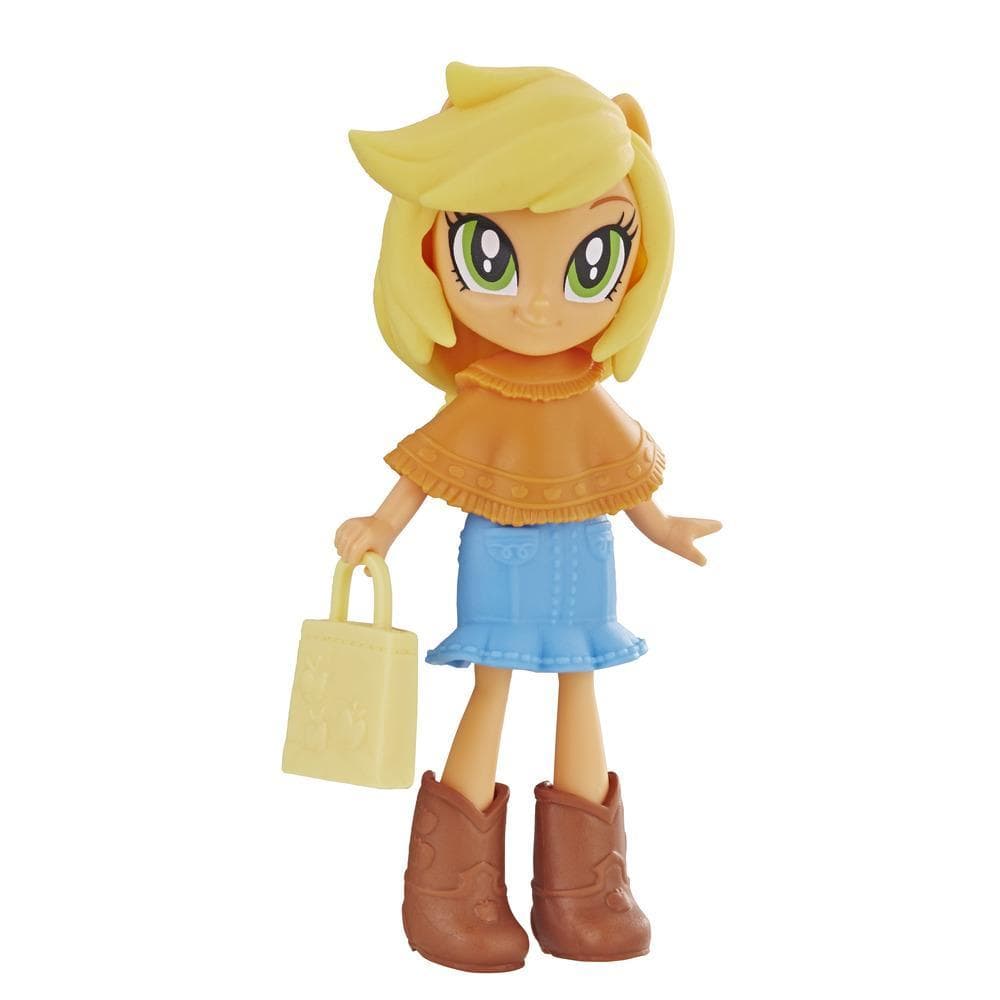 My Little Pony Equestria Girls Brigada de moda minimuñeca Applejack de 7,5 cm con ropa removible, botas y accesorio, para niñas de 5 años en adelante