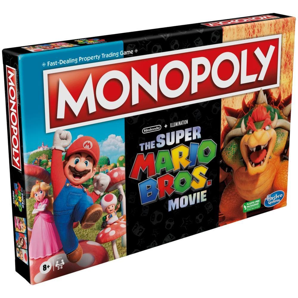 Monopoly : éditon film Super Mario Bros., jeu de plateau pour enfants, jeu familial pour les fans de Super Mario, inclut pion Bowser, à partir de 8 ans