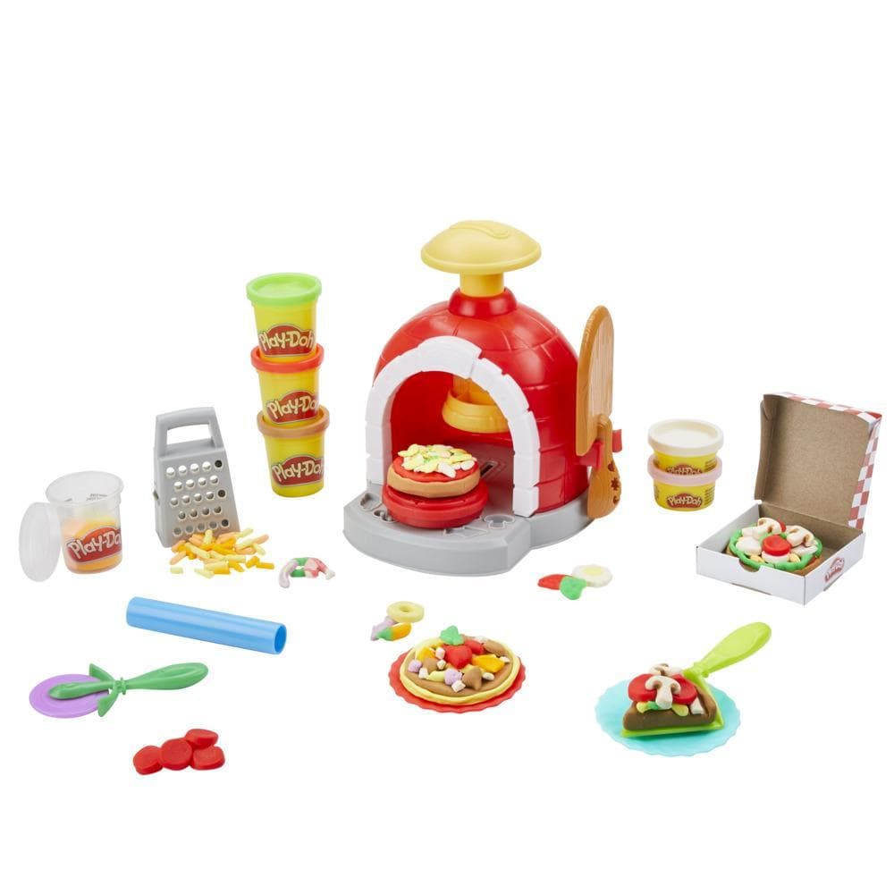 Play-Doh Kitchen Creations, coffret Four à pizza avec 6 pots de pâte à modeler et 8 accessoires