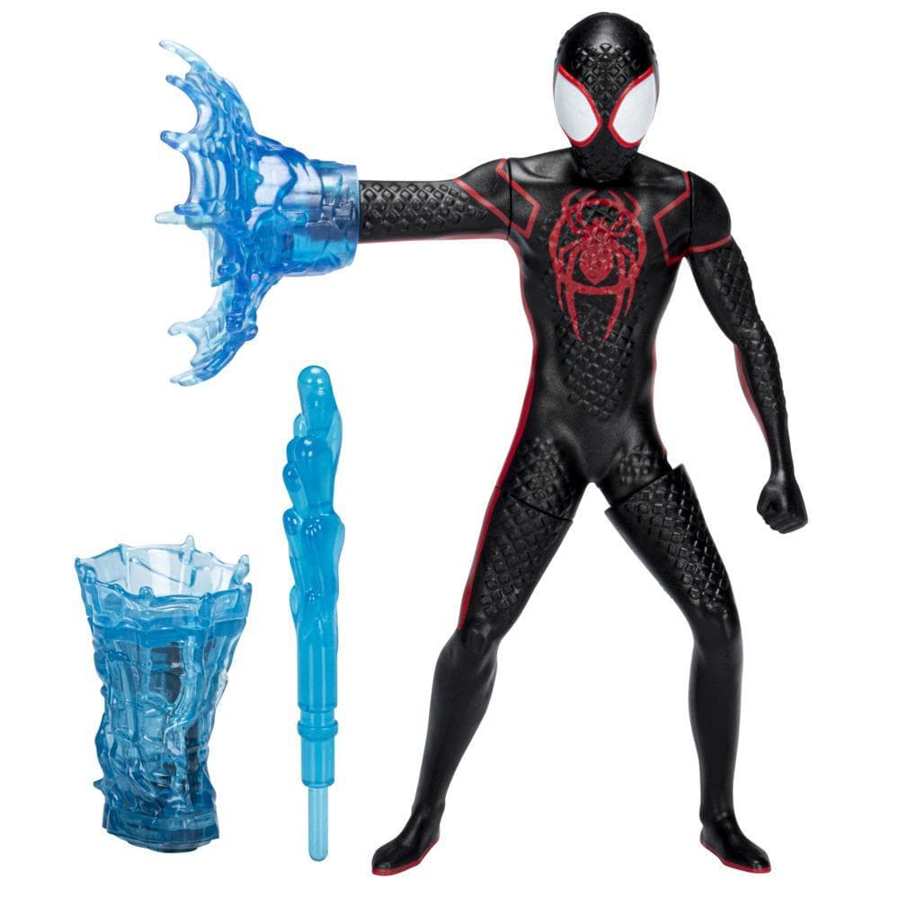 Marvel Spider-Man: Across the Spider-Verse, figurine deluxe Miles Morales Toile tournante de 15 cm, pour enfants, dès 4 ans