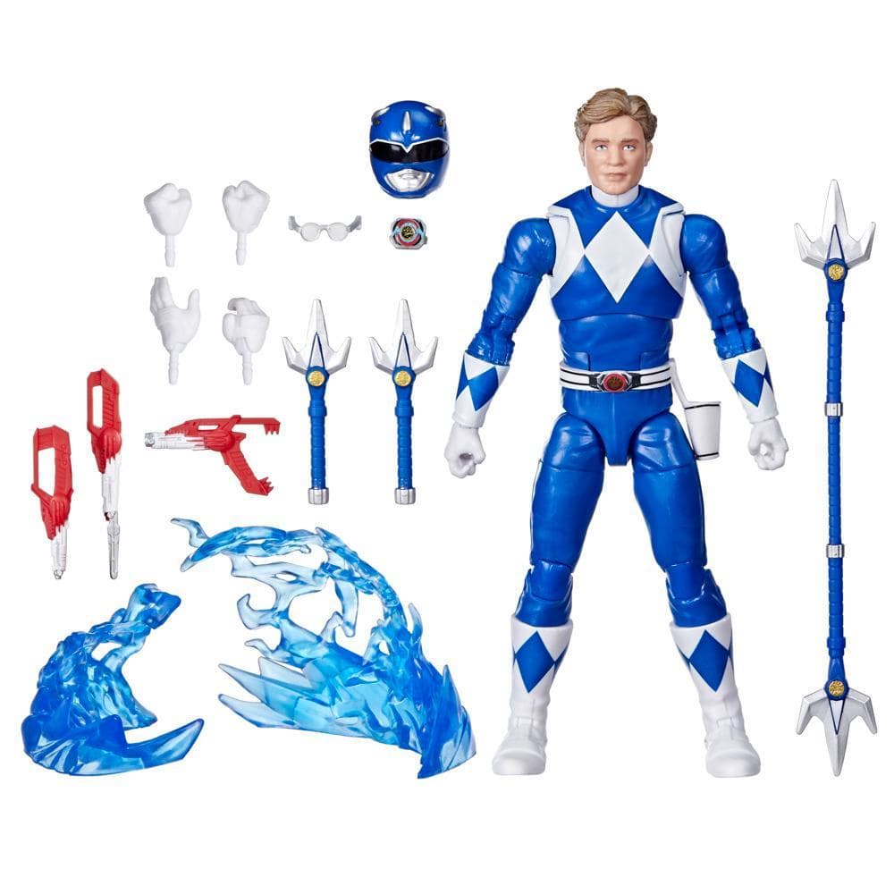 Power Rangers Lightning Collection Remastered, figurine Mighty Morphin Ranger bleu de 15 cm