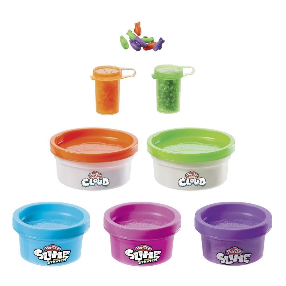 Play-Doh Nickelodeon Slime Mélange rock 'n' roll avec 5 couleurs de pâte atoxique et 3 variétés de perles, pour enfants dès 4 ans