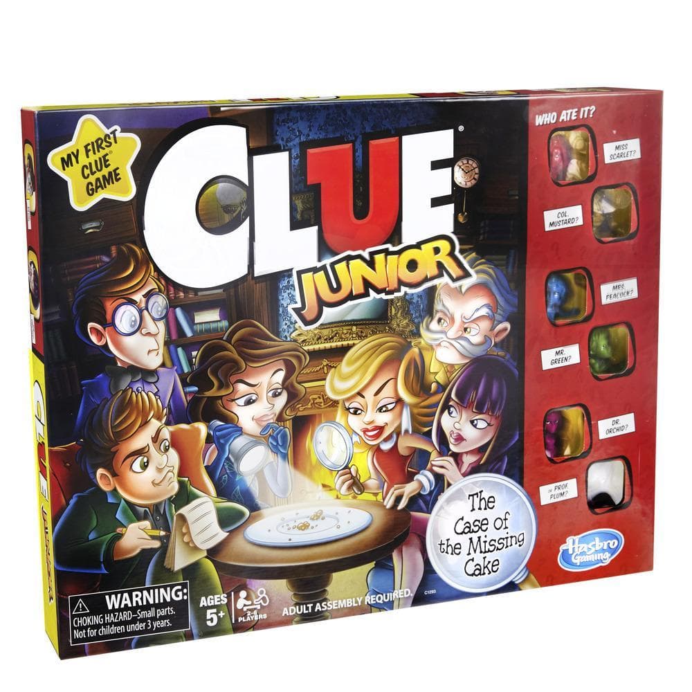Clue Jr, jeu de plateau, jeu Clue pour jeunes enfants, jeu d'enquête pour enfants, jeu de société pour enfants, jeux juniors