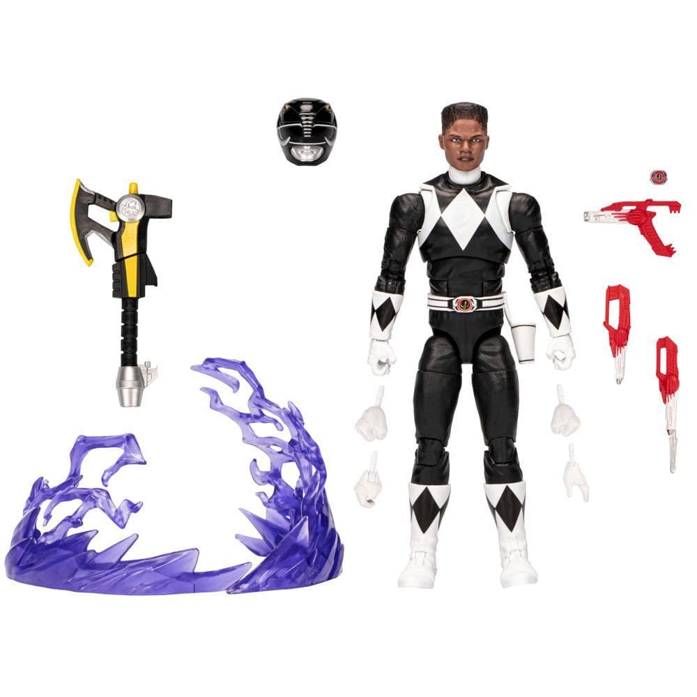 Power Rangers Lightning Collection Remastered, figurine Mighty Morphin Ranger Noir de 15 cm