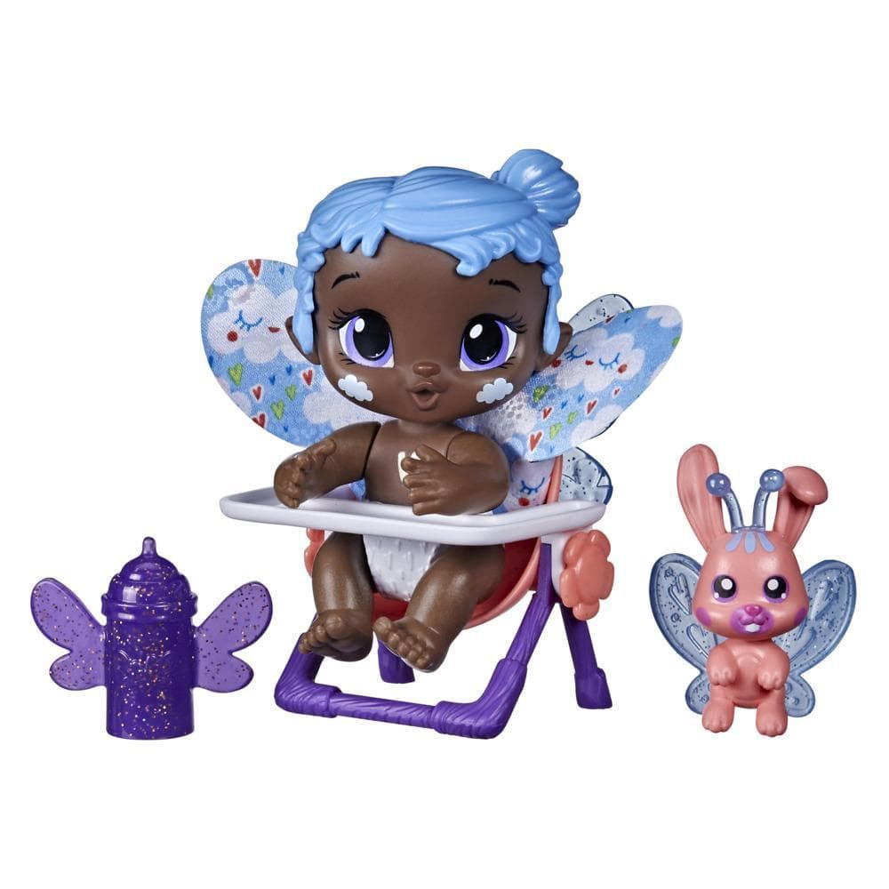 Baby Alive mini-poupée GloPixies Sky Breeze, poupée de fée phosphorescente de 9,5 cm avec ami surprise, dès 3 ans