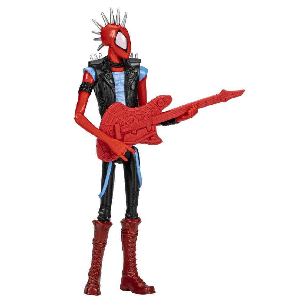 Marvel Spider-Man : Across the Spider-Verse, figurine Spider-Punk de 15 cm avec accessoire, jouet Marvel pour enfants à partir de 4 ans