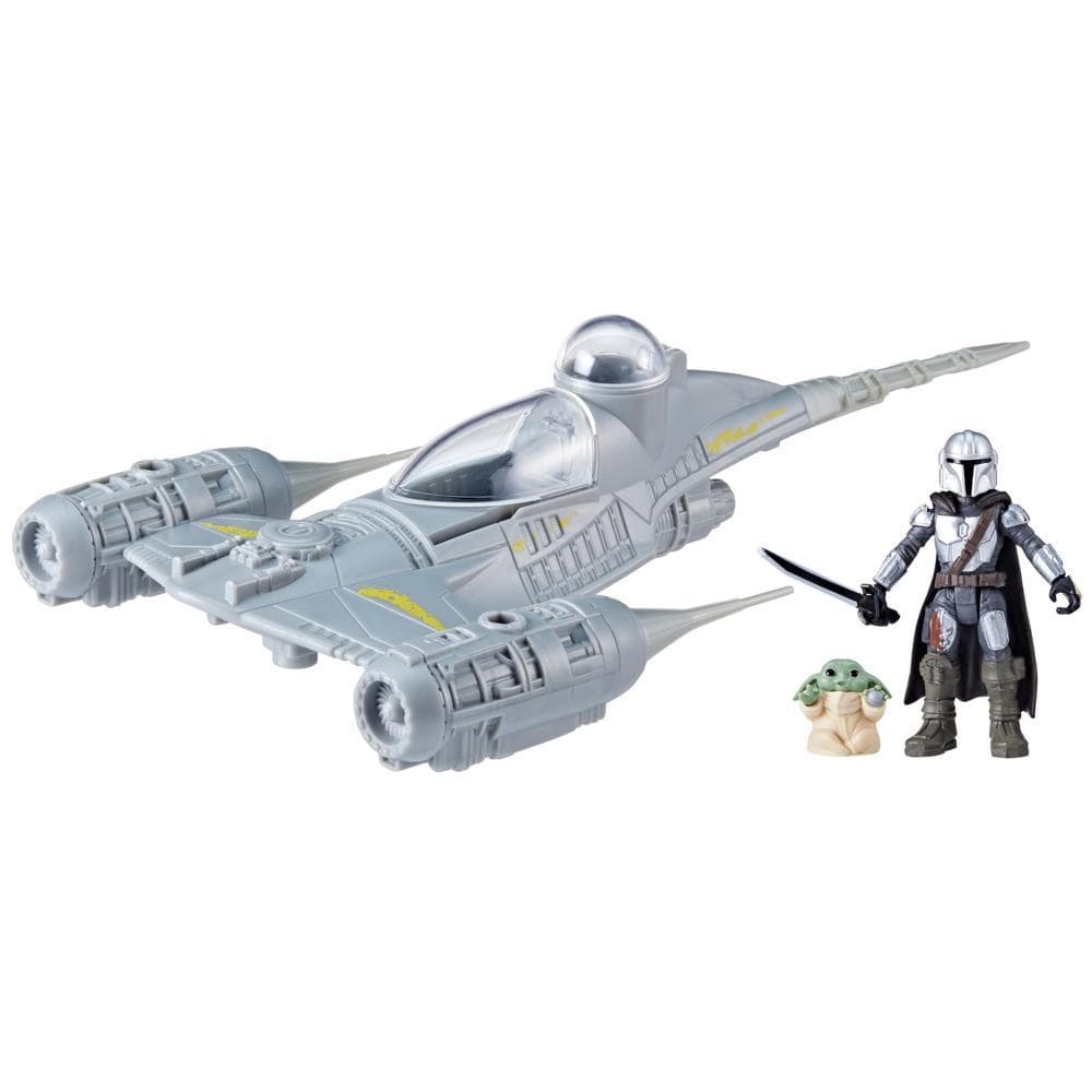 Star Wars Mission Fleet Mando's N-1 Starfighter, Grogu et Mandalorien, jouets Star Wars