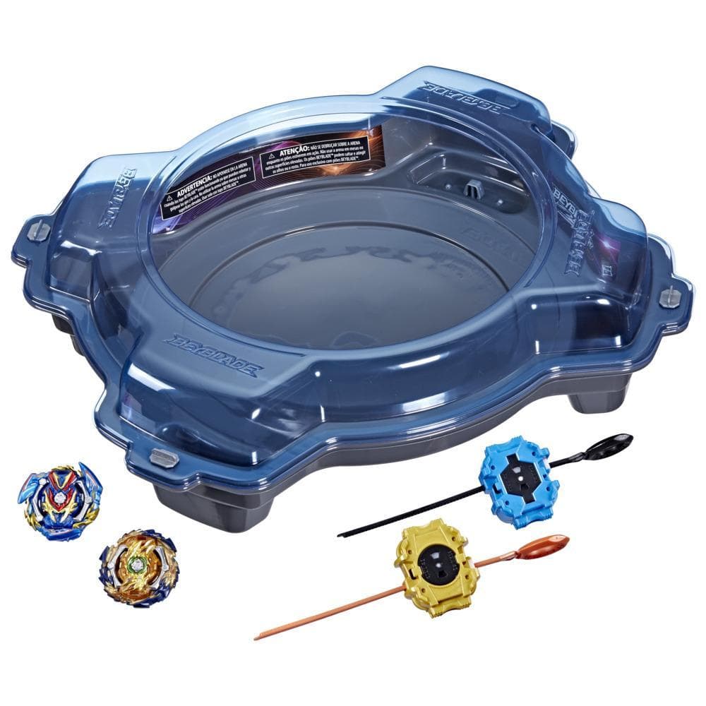 Beyblade Burst Pro Series Set de combat Evo Elite Champions Pro, set de combat avec arène Beystadium, 2 toupies et 2 lanceurs