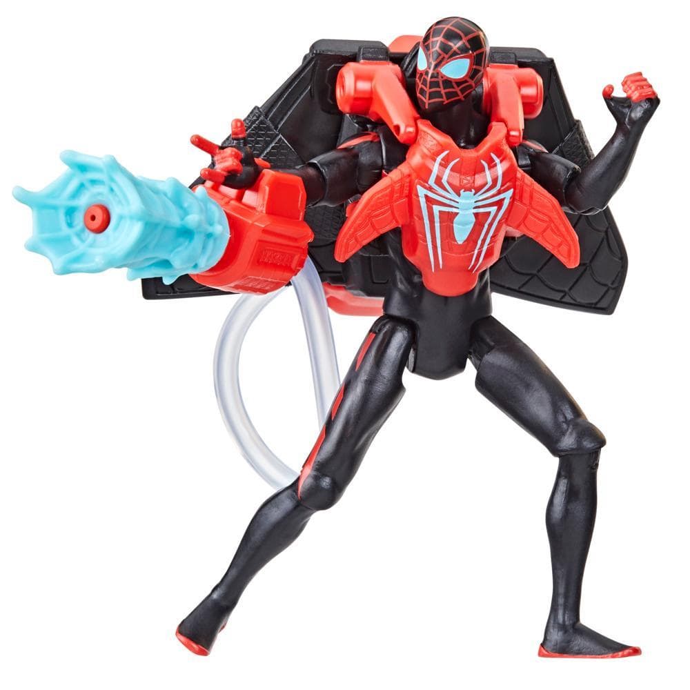 Marvel Spider-Man Aqua Web Warriors, figurine Miles Morales de 10 cm avec accessoire à jet d'eau réutilisable